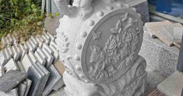 临汾芝麻白抱鼓石 庭院抱鼓石